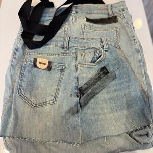 Denim Tote Bag with Black Strap